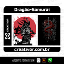 Estampa Dragão Samurai